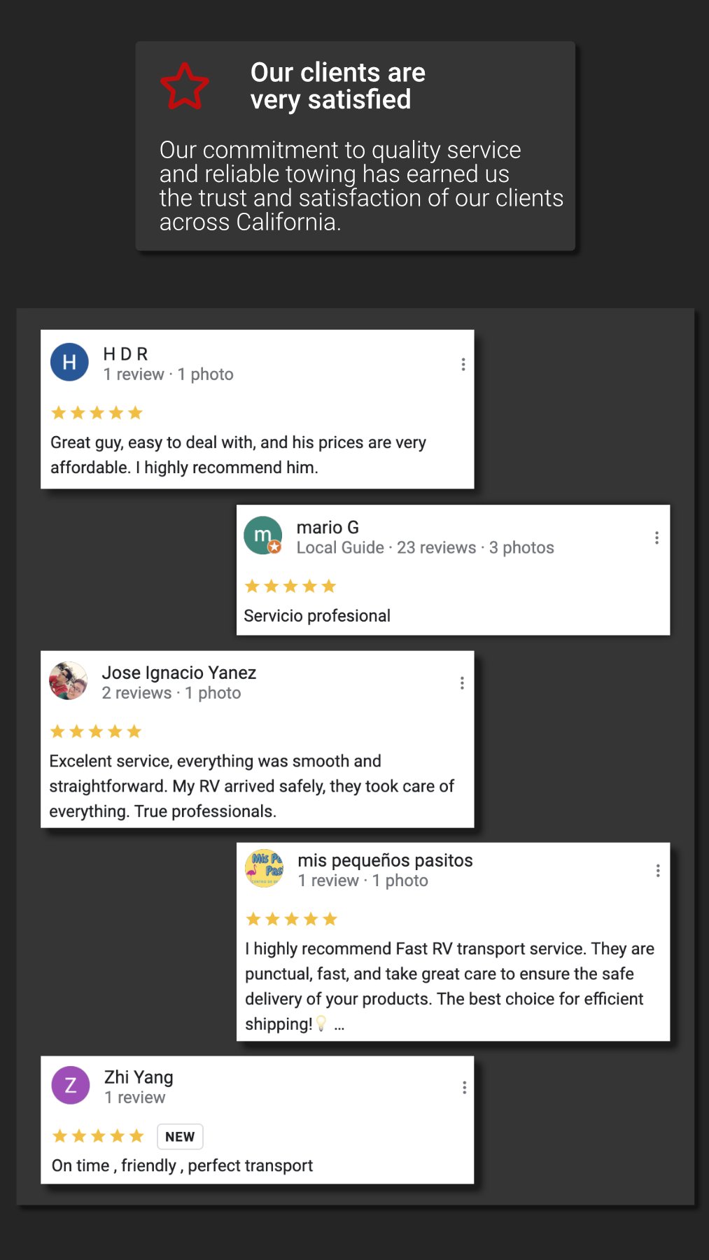 Our clients trust us and are satisfied with our service