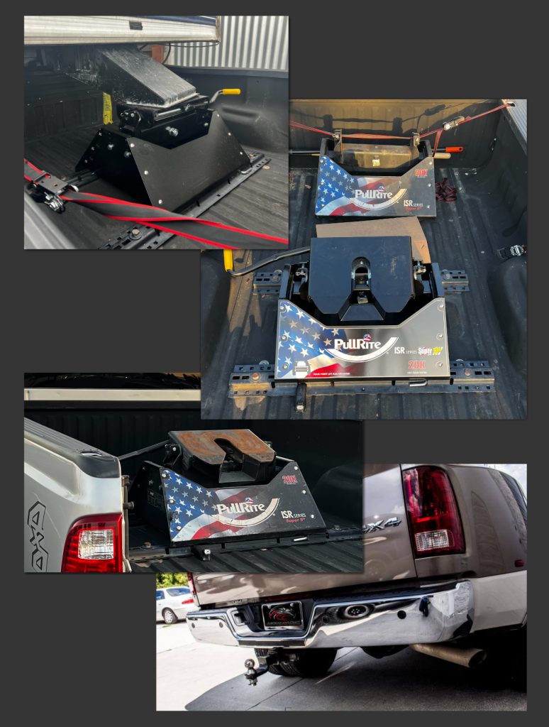 We can tow any type of hitch, 5th wheel, goosenecks, bumper hitch balls, etc